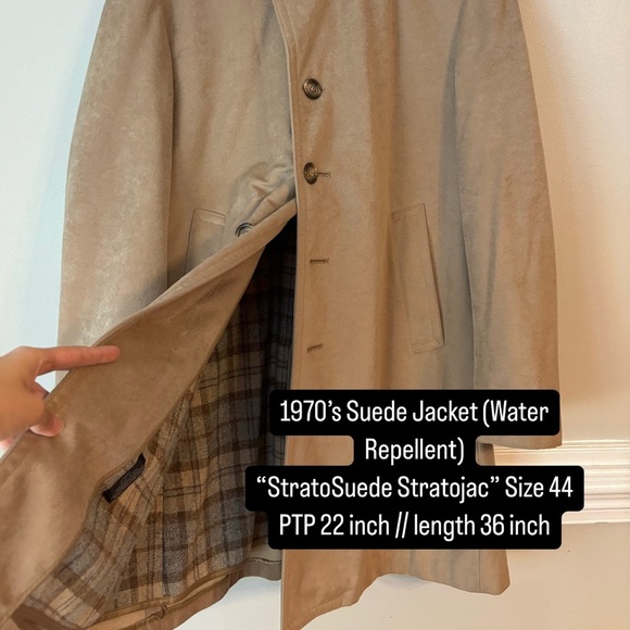 ISO Men - Womens 70’s Vintage Button Down Trench Coat‎ with stripe lining - Picture 3 of 9